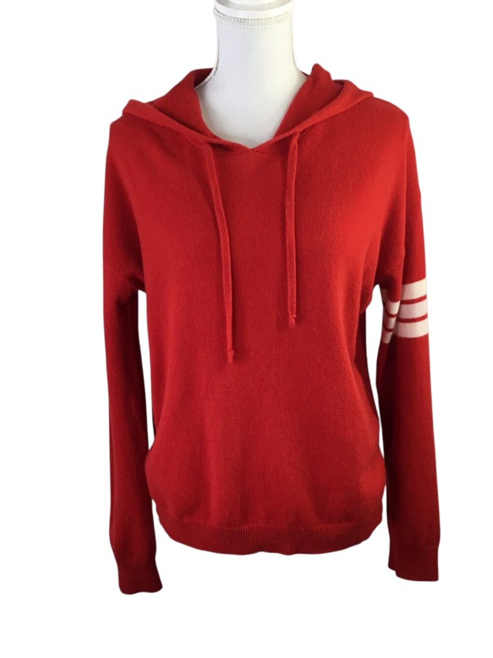 100% Cashmere Sweater Harper Lane Hooded Hood Varsity Collegiate Size Large